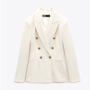 ZARA Blazer!!! Size M .Double-Breasted. Ecru color.